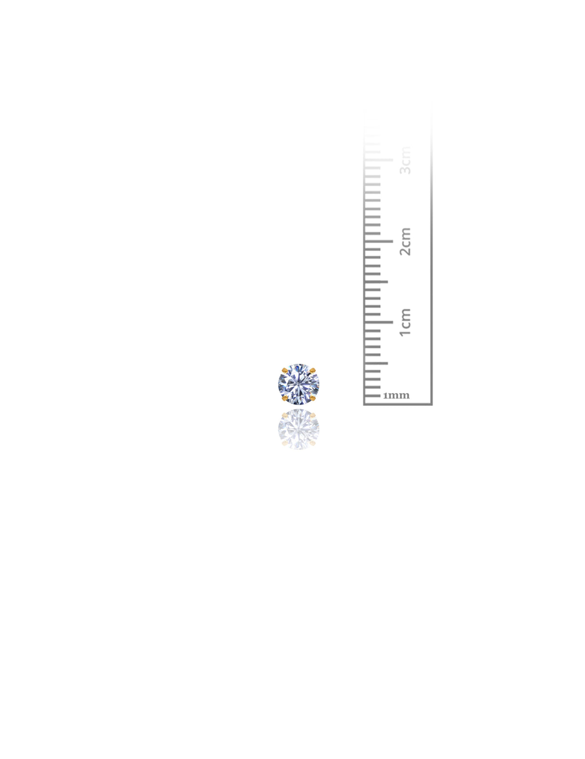 14K Yellow Gold Round CZ Screwback Stud Earrings