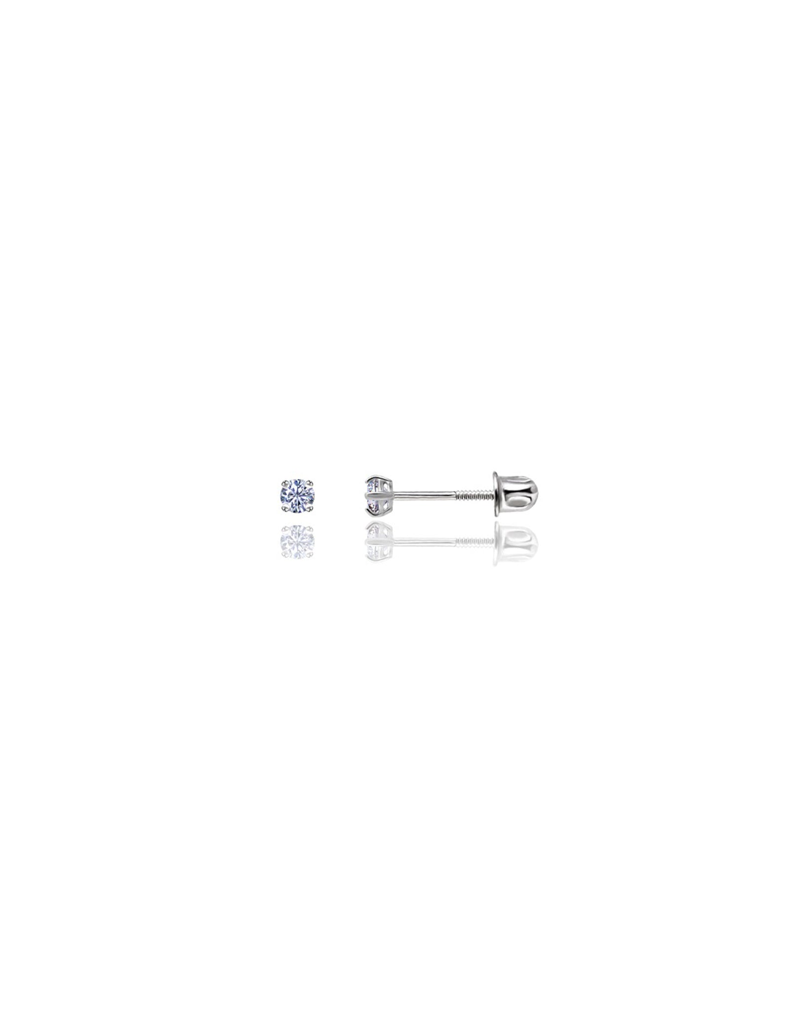 14kt White Gold Screw Back Earrings with CZs 002-210-2001186, Bluestone  Jewelry