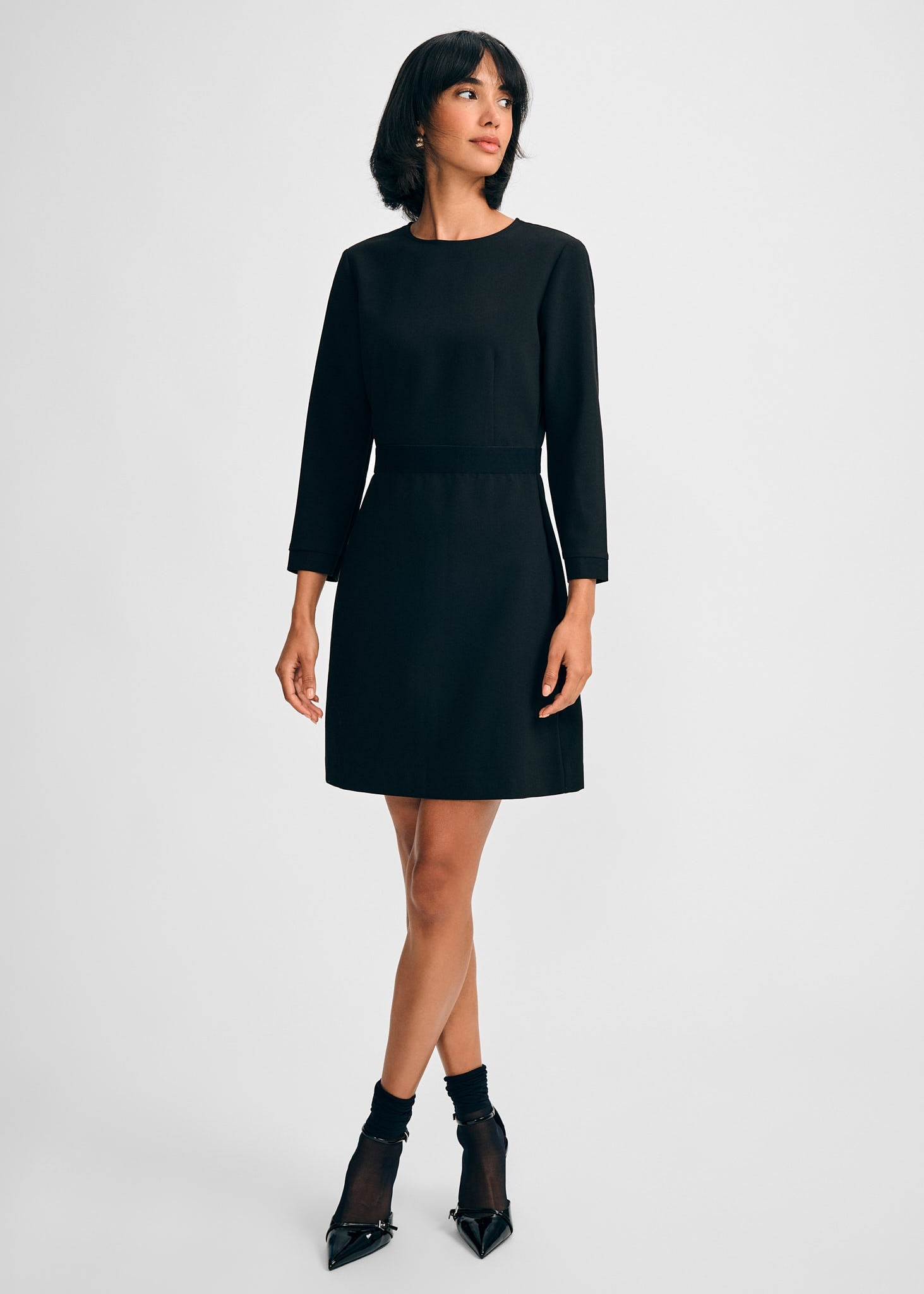 3/4 Sleeve Crepe Dress