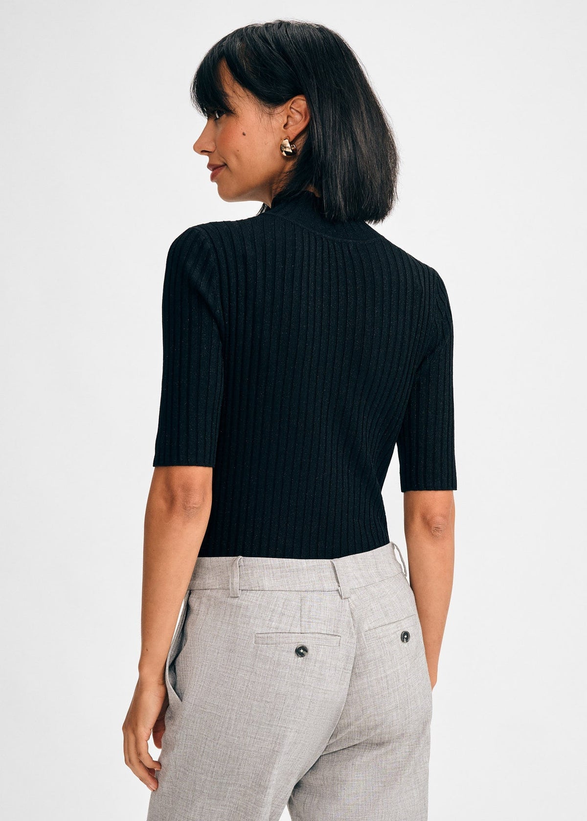 Classic Rib Mock Neck Sweater