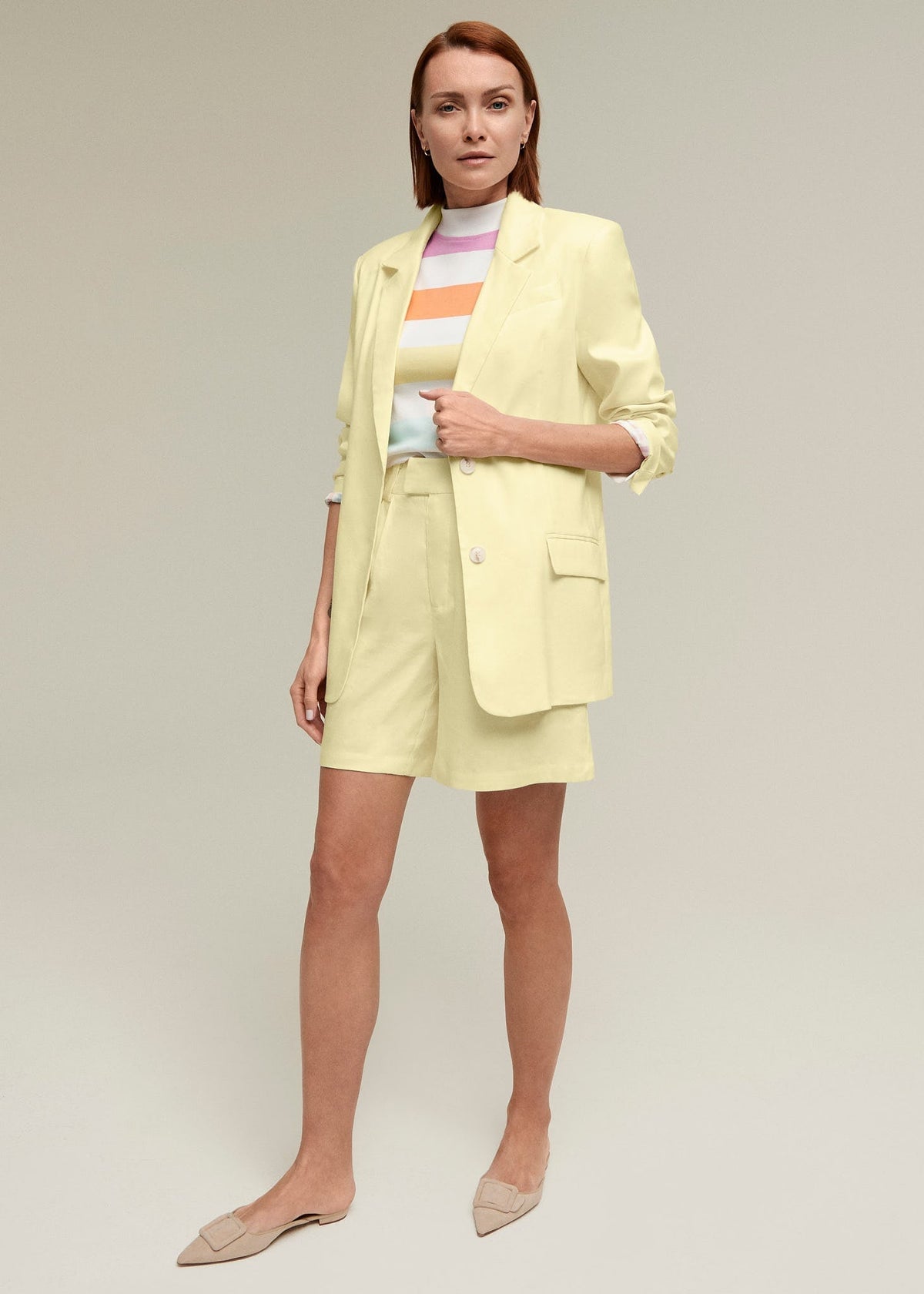 Two Button Linen Blazer Jacket