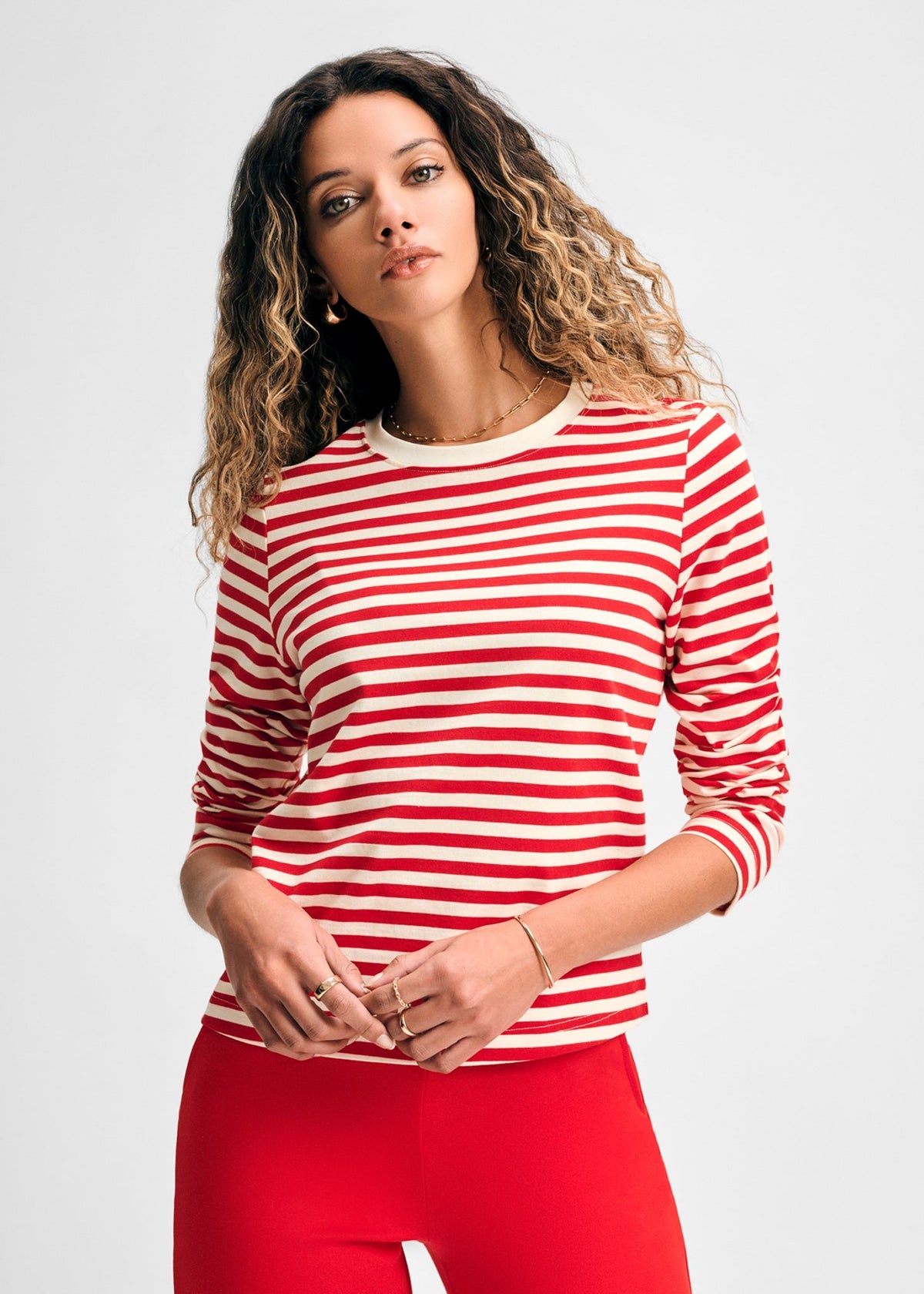 Stripe Long-Sleeved Ringer Tee