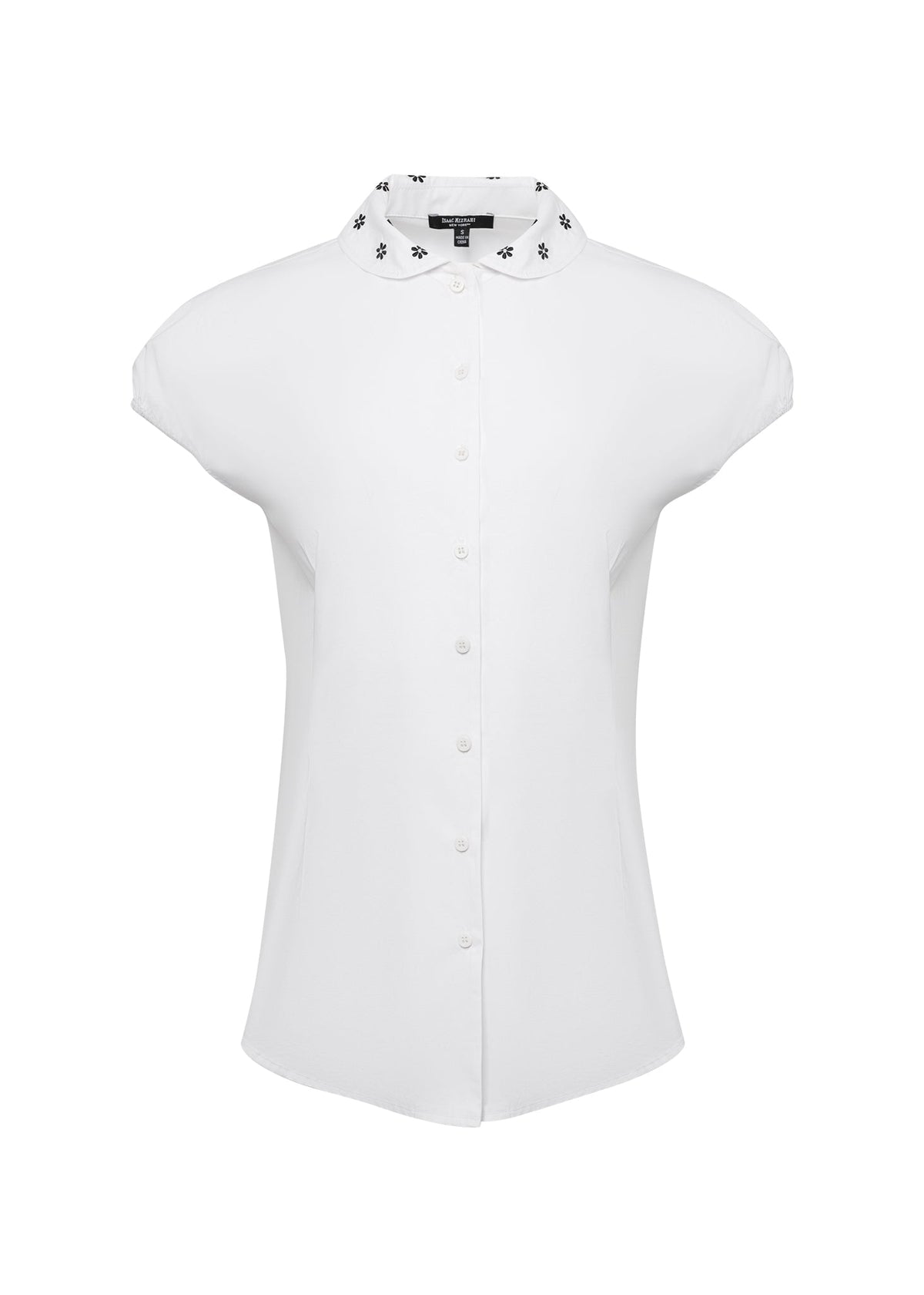 Embroidered Collar Cotton Shirt