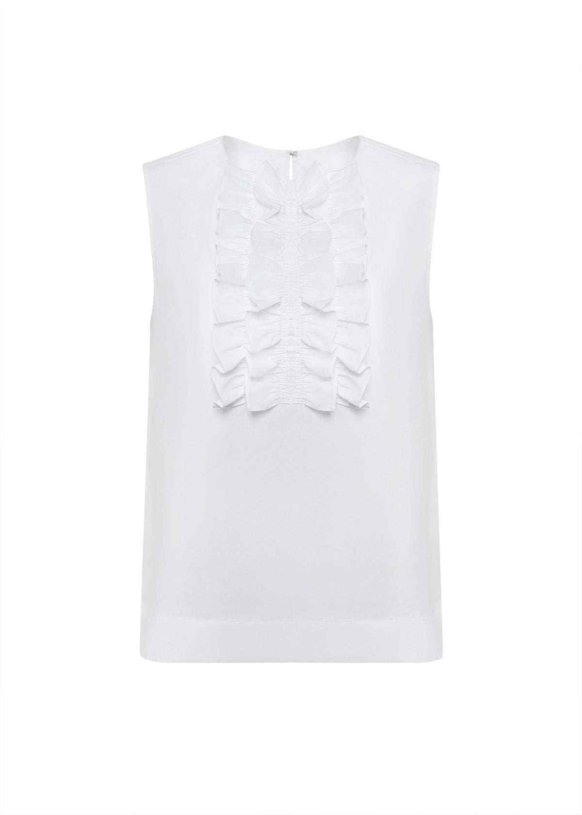 Boxy Ruffle Cotton Shirt