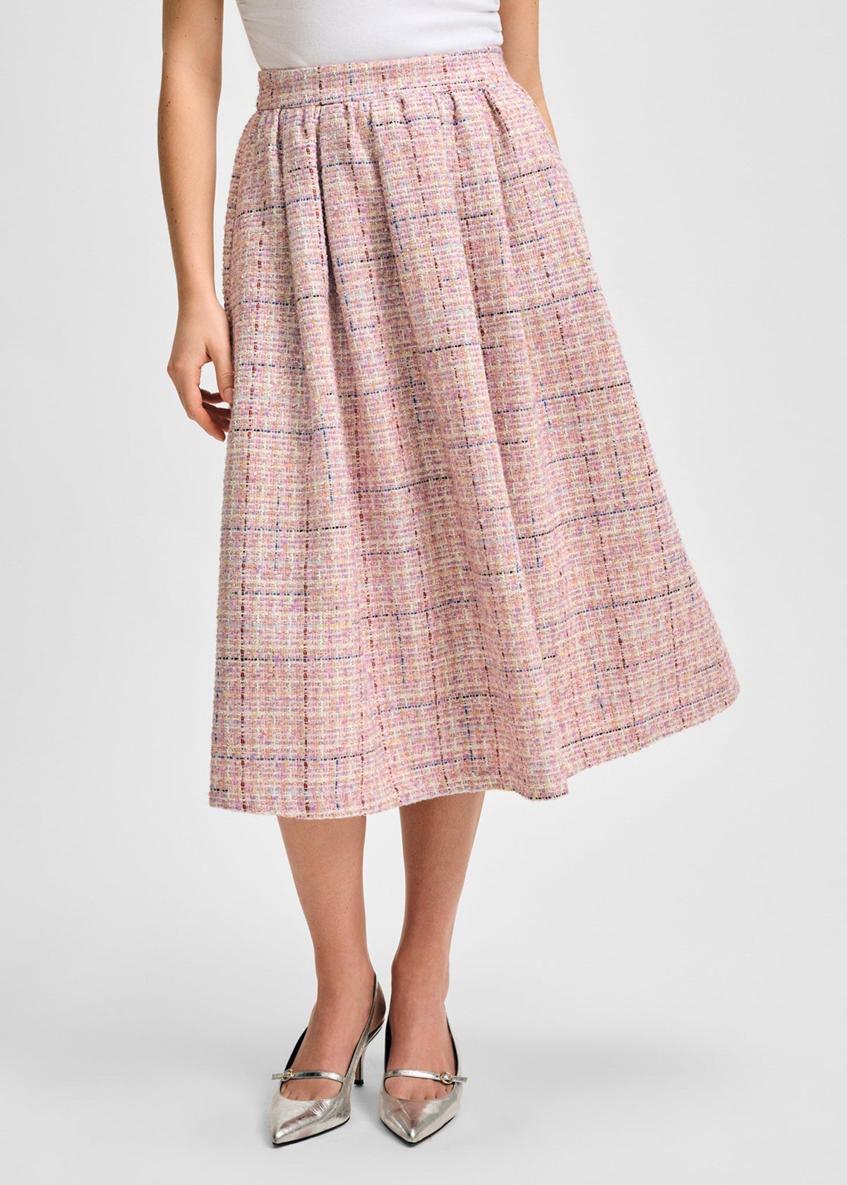 Tweed Midi Tea Skirt